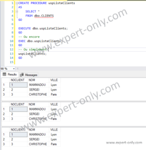 How to create a SQL Server stored procedure