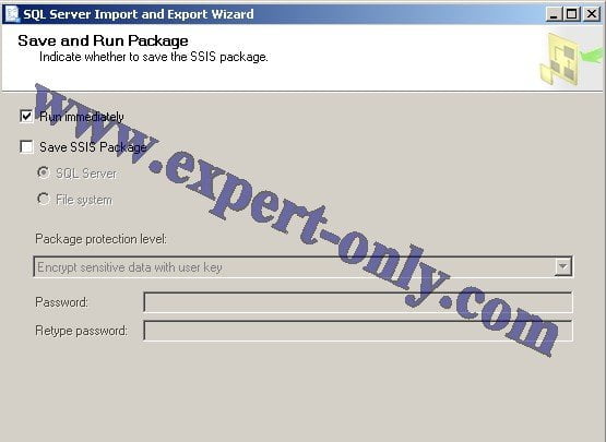 Option SSIS d'exécution pour exporter la table vers Excel