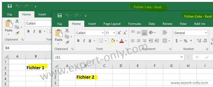 Ouvrir deux fichiers Excel en même temps avec Windows