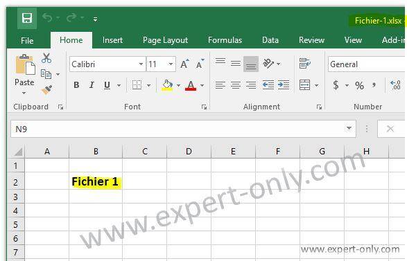 Ouvrir le premier fichier pour ouvrir deux fichiers Excel en même temps