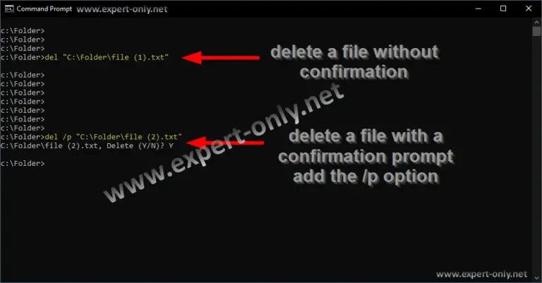 how to delete a file in cmd line