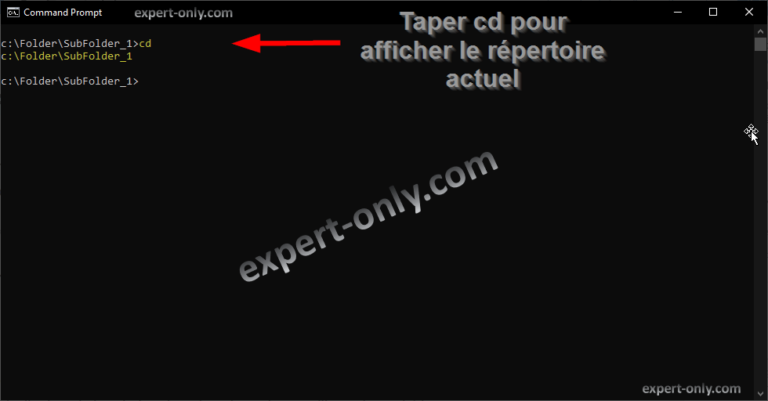 Comment afficher le dossier courant en cmd ? MS-DOS