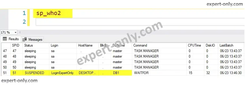 Run the sp_who2 command to fix the SQL Server error 3702