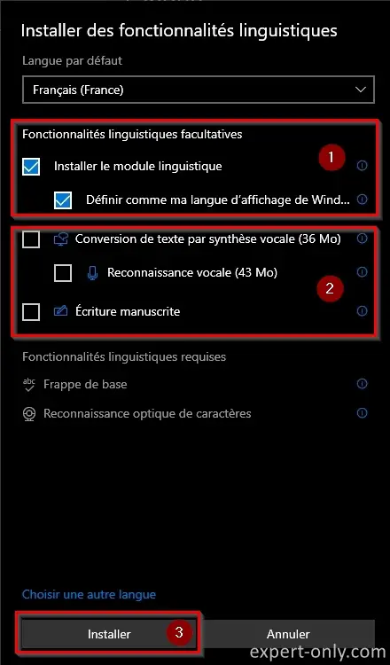 Configurer la langue Français (France) avec Windows 10