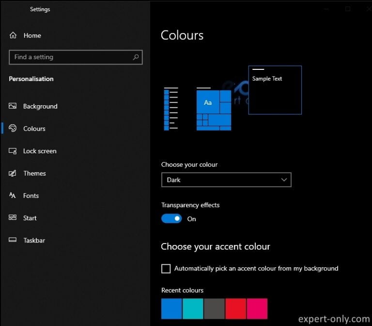 How to enable the dark mode in Windows 10 - MS Settings - IT