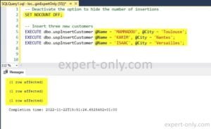 How to insert data using a SQL Server stored procedure?