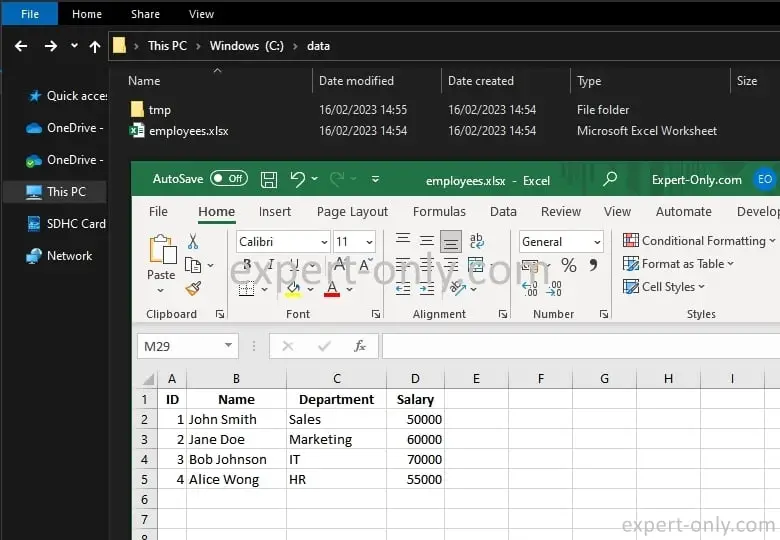 Excel file to import into a SQL Server table using a Python script